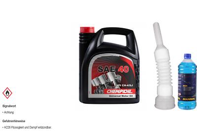 4L CHEMPIOIL Motoröl CH SAE 40 SAE 40 API CH-4/SJ  Schlauch + Scheibenreinigerr