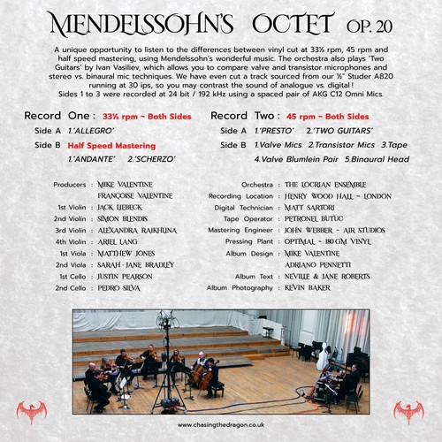 CHASING THE DRAGON 2LP - MENDELSSOHN'S OCTET - THE LOCRIAN ENSEMBLE/JACK LIEBECK - Picture 2 of 2