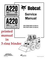 Paper Bobcat A220 Turbo Skid Steer Loader Manual Service Shop Repair 6901245