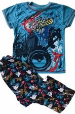 Carter's Boys Size 7 Pajamas Outfit Set 2Pc Top Shirt Pant Blue Short Sleeve