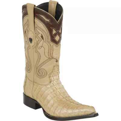 WILD WEST ORYX CAIMAN CROCODILE TAIL WESTERN COWBOY BOOT 3X TOE D 2950111