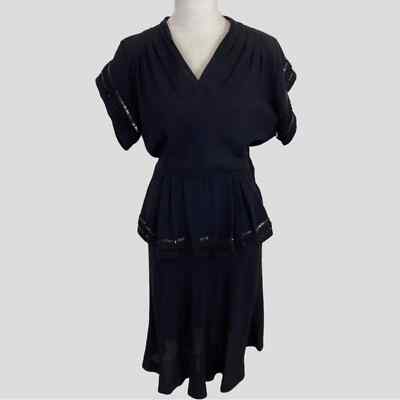 strapless open back dress Nadya Cap Sleeve Peplum Sheath in Scuba Crepe main image 0