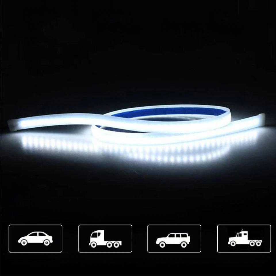 Luces de circulación diurna LED para capó de coche RGB que fluyen señal de giro guía tira lámpara aplicación Foto 2 de 4