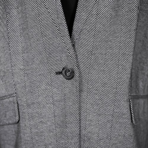 Talbots Women's Blazer Gray Herringbone Lined Work Career Suit Jacket Size 22W - Picture 4 of 9