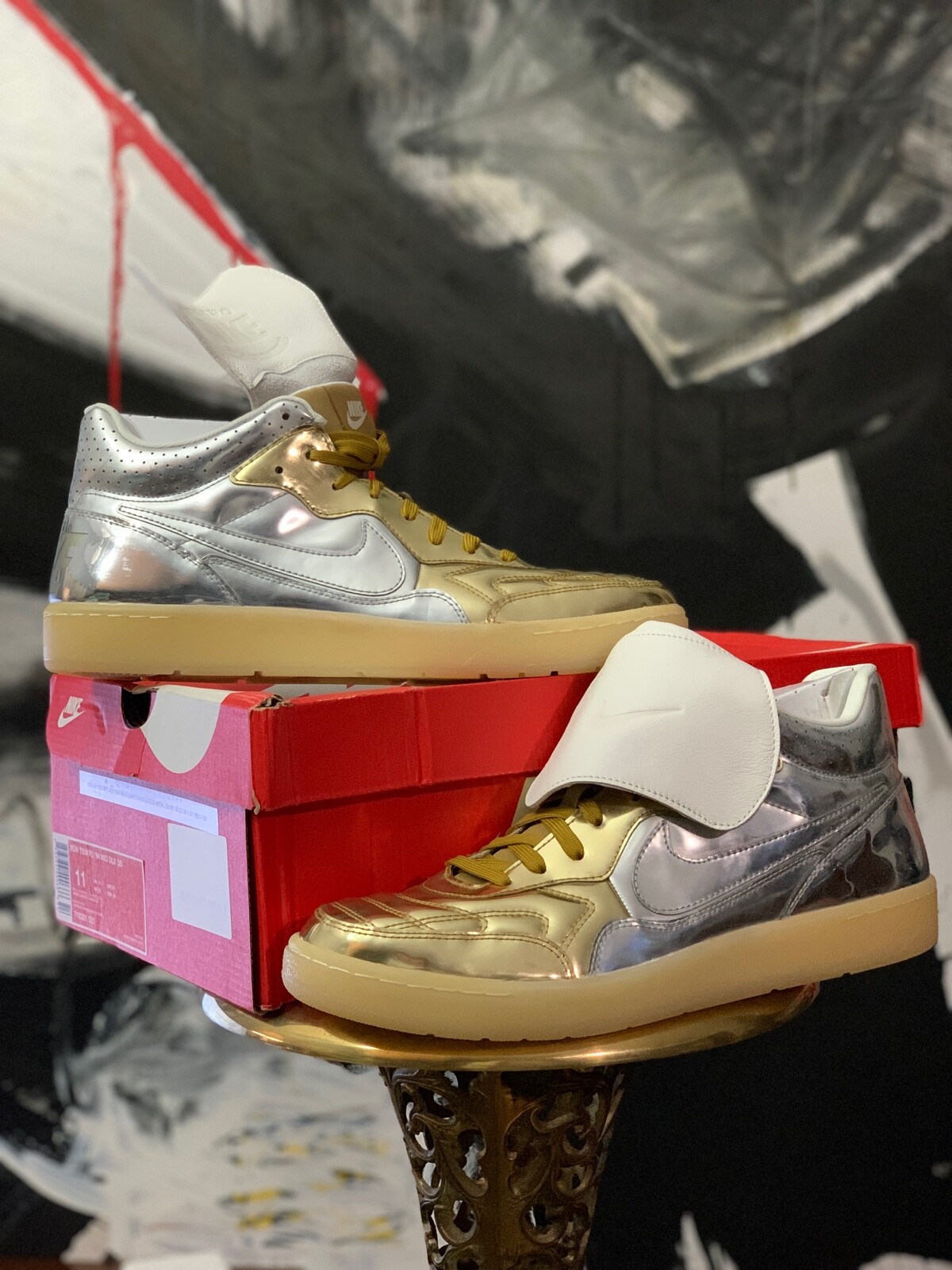 NEW D/S US M 11.0 NIKE TIEMPO 94: MID DLX QS LIQUID METAL SILVER GOLD  718301-001 | eBay
