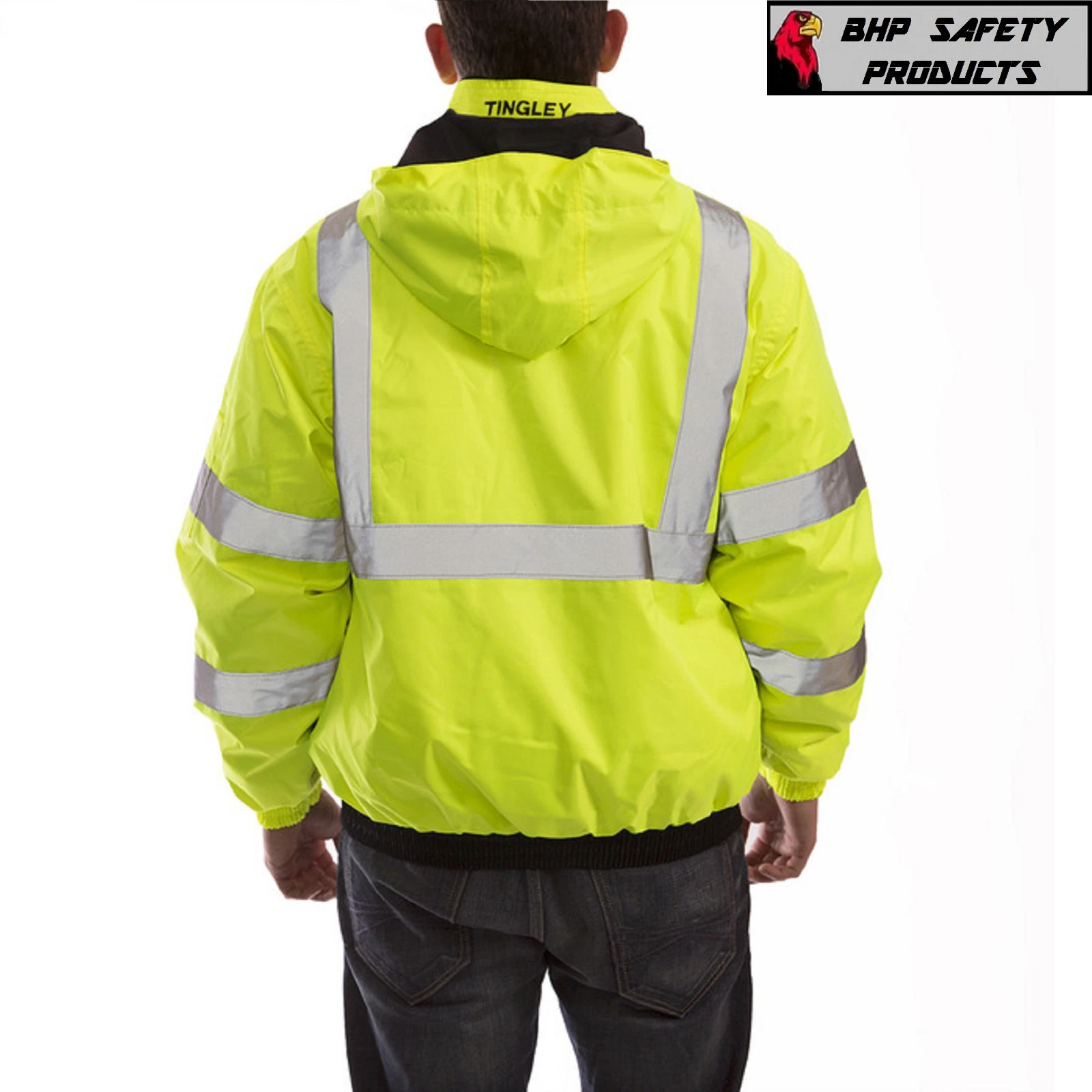 Hi-Vis Insulated Safety Bomber Reflective Jacket ROAD WORK HIGH VISIBILITY  image 3