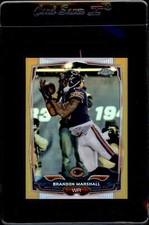 BRANDON MARSHALL 2014 TOPPS CHROME MINI GOLD REFRACTOR /10 CHICAGO BEARS *9490