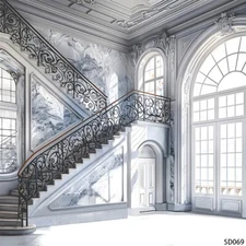 10'x10'  CP Stairway Hall Scenic  Microfiber Fabric background backdrop SD069