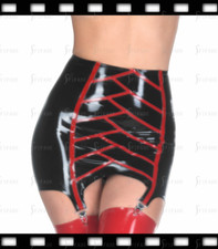 Latex Sheath Skirts with 4 Clips Suspender Garter High Waist Customized .4mm H13