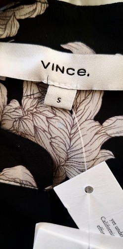 $425 VINCE FLORAL CHRYSANTHEMUM SLEEVELESS WIDE LEG CROP SILK JUMPSUIT IN BLACK - Picture 9 of 12