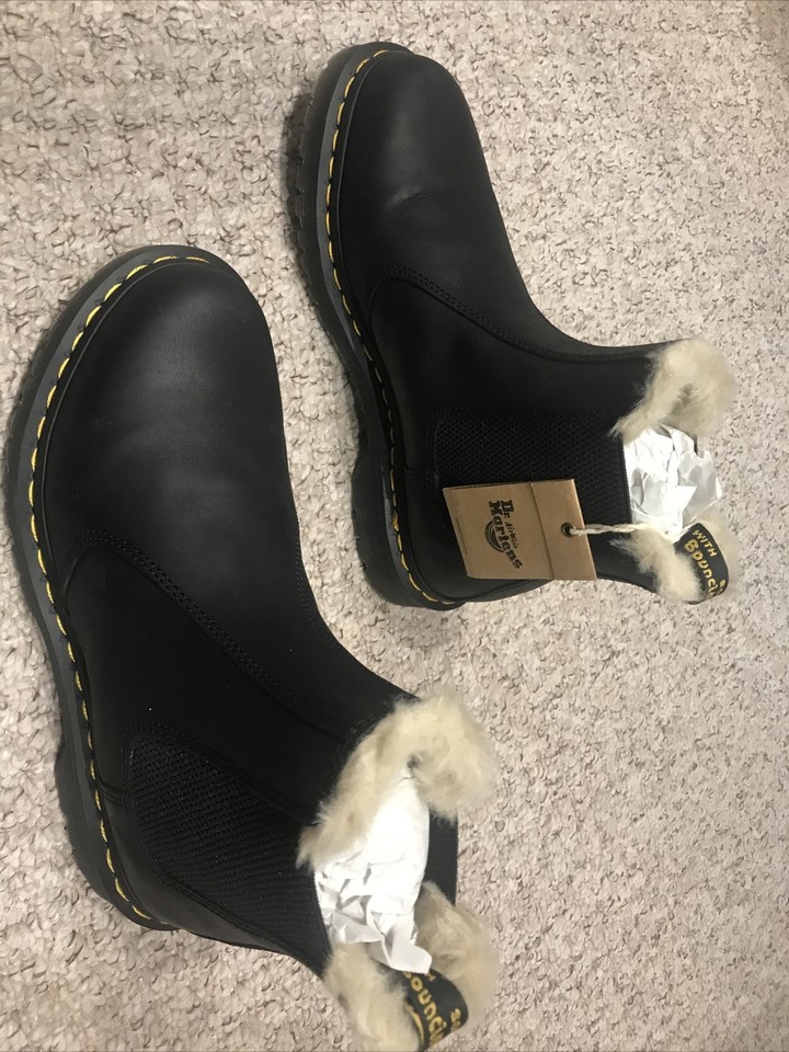 Dr.Martens Leonore Black Womens Leather Chelsea Elasticated Slip on