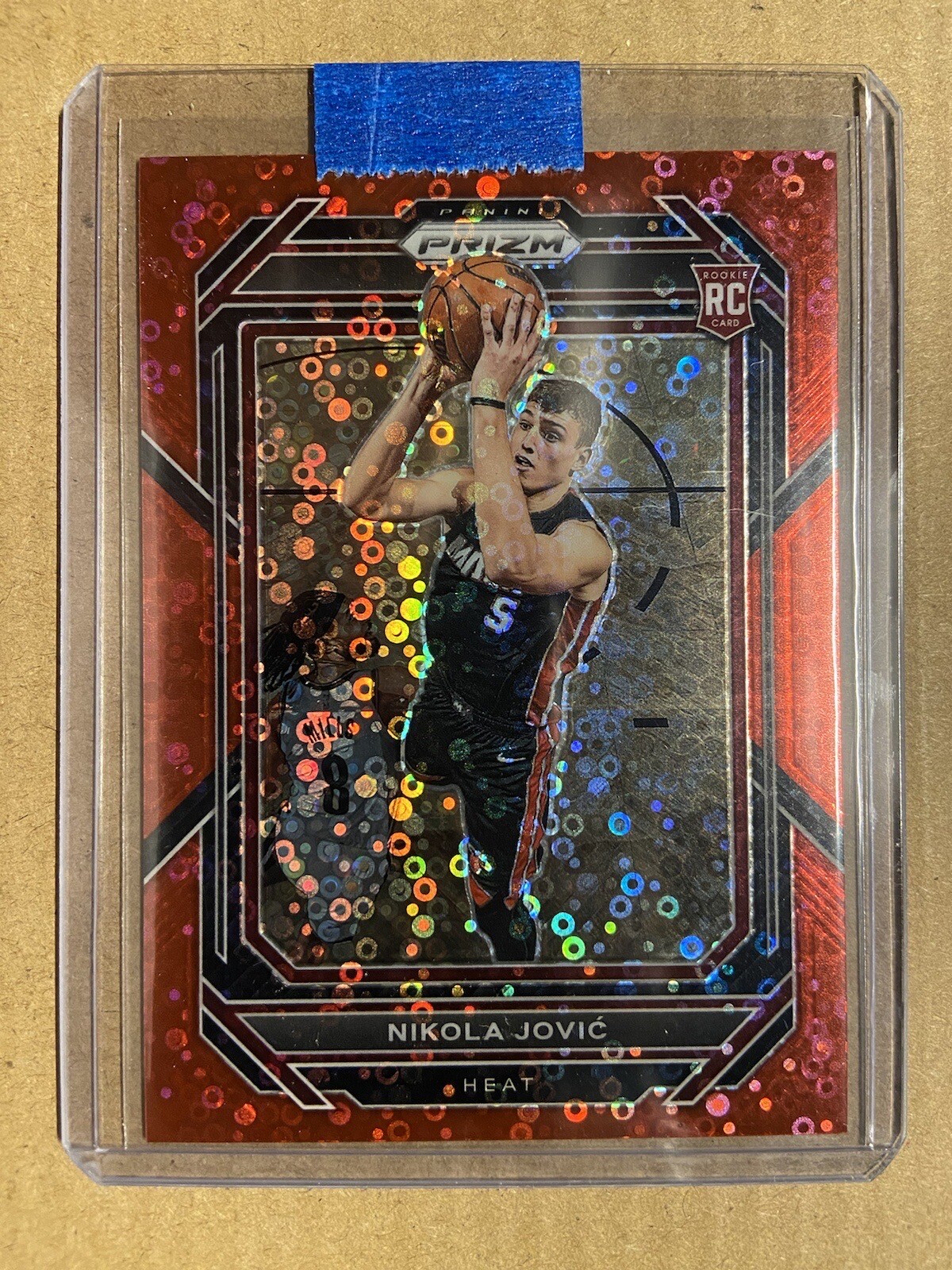 2022-23 PANINI PRIZM FAST BREAK NIKOLA JOVIC #236 RC ROOKIE RED /100 MIAMI HEAT