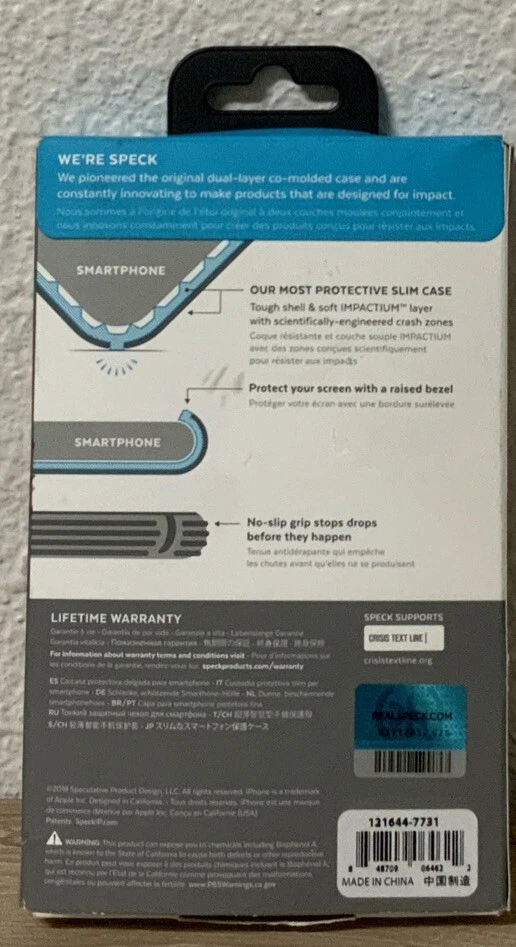 📀 Capa telefone Speck Presidio V-Grip para Apple iPhone 8/7/6s - Transparente/azulada - Imagem 3 de 3