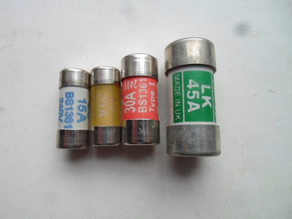 15 20 30 or 45 amp Consumer Unit Fuses For Wylex And MEM Boards Sold Singly