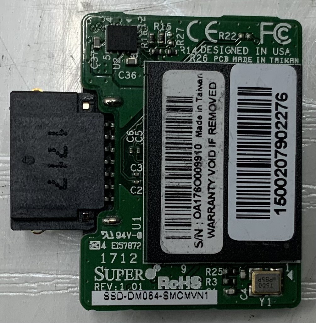 Lot of 8 Supermicro SATA DOM 64GB Solid State Drive SSDDM064SMCMVN1