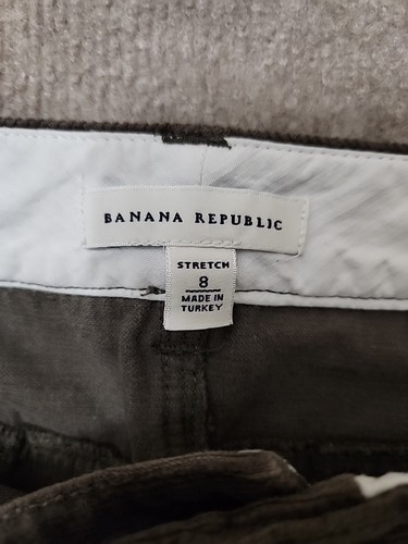 Pantalone donna Banana Republic velluto a coste gamba larga 8 tasche verdi con patta elasticizzato - Foto 5 di 7