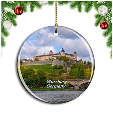 Wurzburg Marienberg Castle Germany Christmas ornament city travel souvenir
