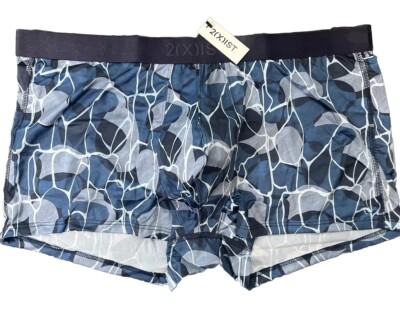 2xist Sliq Micro Men s Sport Trunk - Blue Stones Print - XL (36-39in) +FREE 