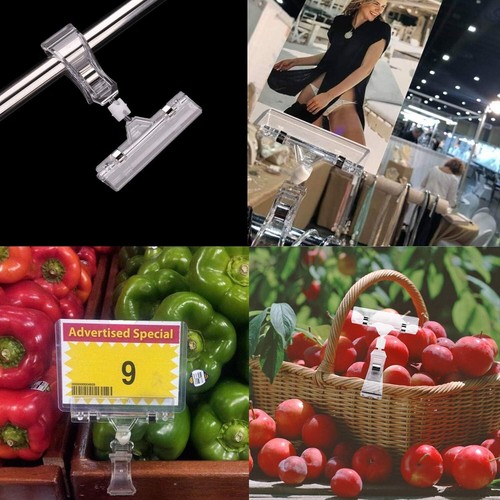 Plastic Merchandise Clip Rotatable Price Display Holders Clip Pack of 48 Clear - Picture 4 of 6