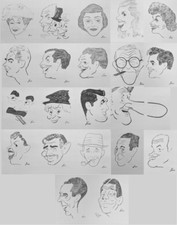 Hollywood Brown Derby Caricature Prints by Jack Lane – 21 Stars – 3 Panel Sets Hollywood Brown Derby Caricature Prints by Jack Lane – 21 Stars – 3 Panel Sets