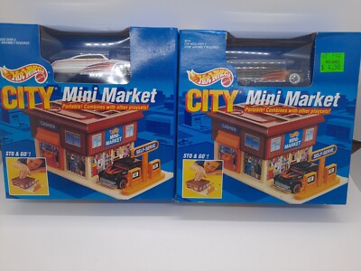 Hot Wheels 1991  Mini Market White & Black Passion 2 car lot mint in box