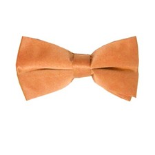 New men's single pleat pre-tied bowtie solid formal prom wedding Salmon Orange