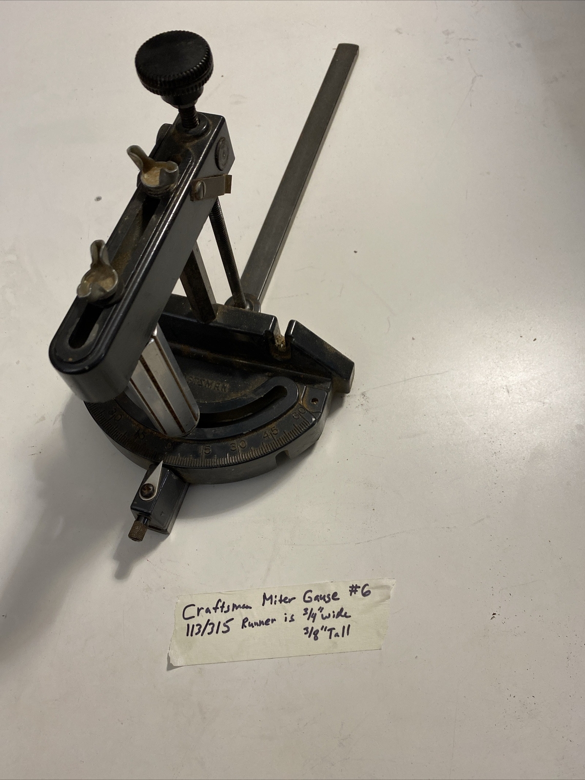 Craftsman 113 315 Table Saw Miter Gauge Hold Down Clamp 3/4”w 3/8”T Runner 6 eBay