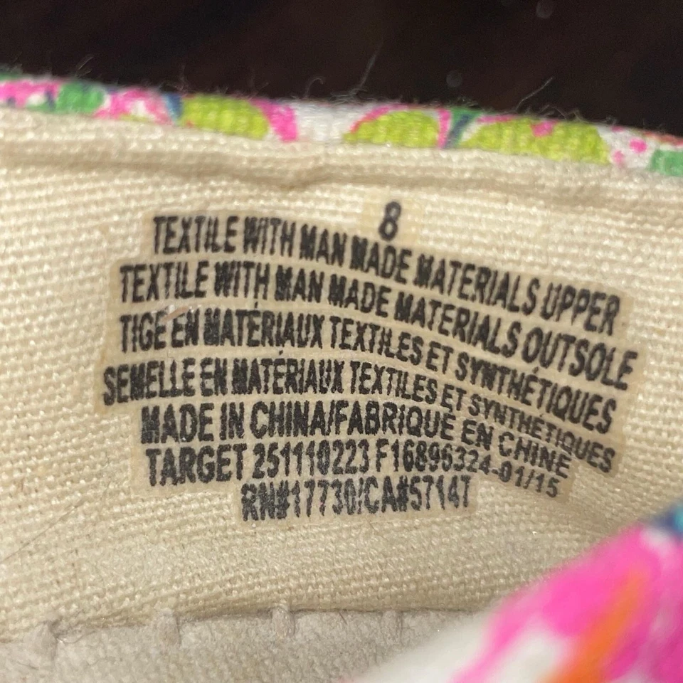 Sapato espadrille Lilly Pulitzer alvo criança menina tamanho 8 ouro rosa floral - Imagem 4 de 4