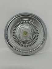 Heavy Vintage Glass Cigar Ashtray Beaded Rim Park Sherman Co. USA MCM