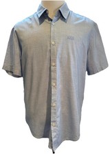 HUGO BOSS Green Label Blue Check Cotton Short Sleeve Shirt Size XL    P18859