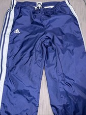 Vintage Adidas Nylon Pants Track Men s MEDIUM 80s Sweatpants Swishy Shiny Retro