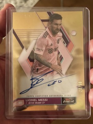 Lionel Messi 2023 Topps Finest MLS - Autograph Gold Refractor /50 Parallel Auto