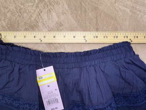 Wild Fable Women’s Tiered lace Trimmed Skirts Shorts Skorts Navy Medium NWT - Picture 3 of 9