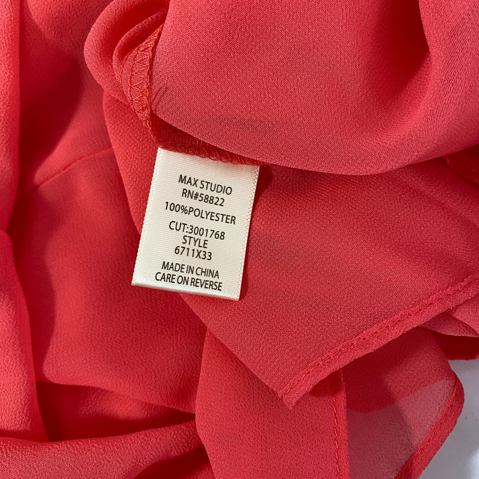 Max Studio Coral Pullover Blouse Micro Pleated Womens Medium Chiffon