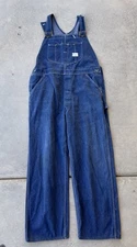 Vintage Sears Tradewear Overalls Size 40x30 Union Made Made in USA Blue Denim