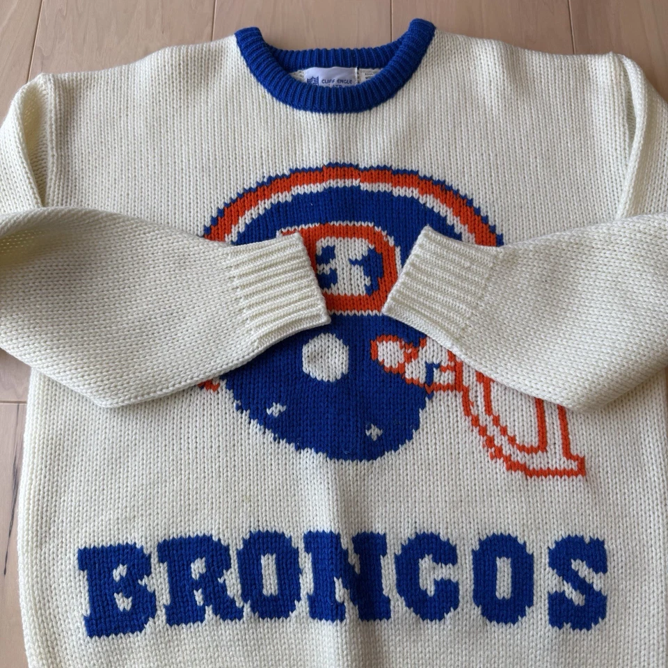 Suéter De Colección Denver Broncos M Multicolor Años 80 NFL Cliff Engle Lana Acrílica Foto 4 de 4