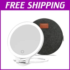 Travel Friendly 10X Magnifying Makeup Mirror with LED Lights