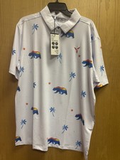 Yatta Golf Polo Shirt Mens Cali Bear New With Tags Special Edition