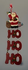 Kurt Adler Santa’s List Ho Ho Hanging Wood Sign Plaque Christmas Holiday 