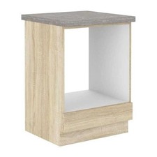 Meuble bas pour four encastrable avec plan de travail - Décor chê