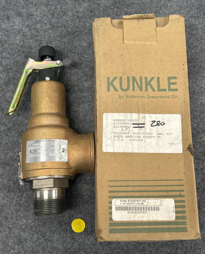 KUNKLE STEAM SAFETY RELIEF VALVE 6030GFM01-LM 1-1/2" OUTLET 1-1/4" INLET