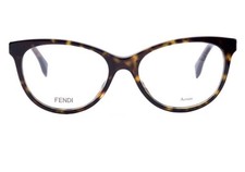 Fendi Eyeglasses FF 0201 086 Dark Tortoise B-Shape Frame Italy 52-17 -140