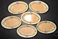 VINTAGE 6 Noritake Peach Morimura open Salt Cellars 1940