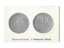 Germany 1925  Silver foil coin dummy on card - 1 Reichsmark (Silber)
