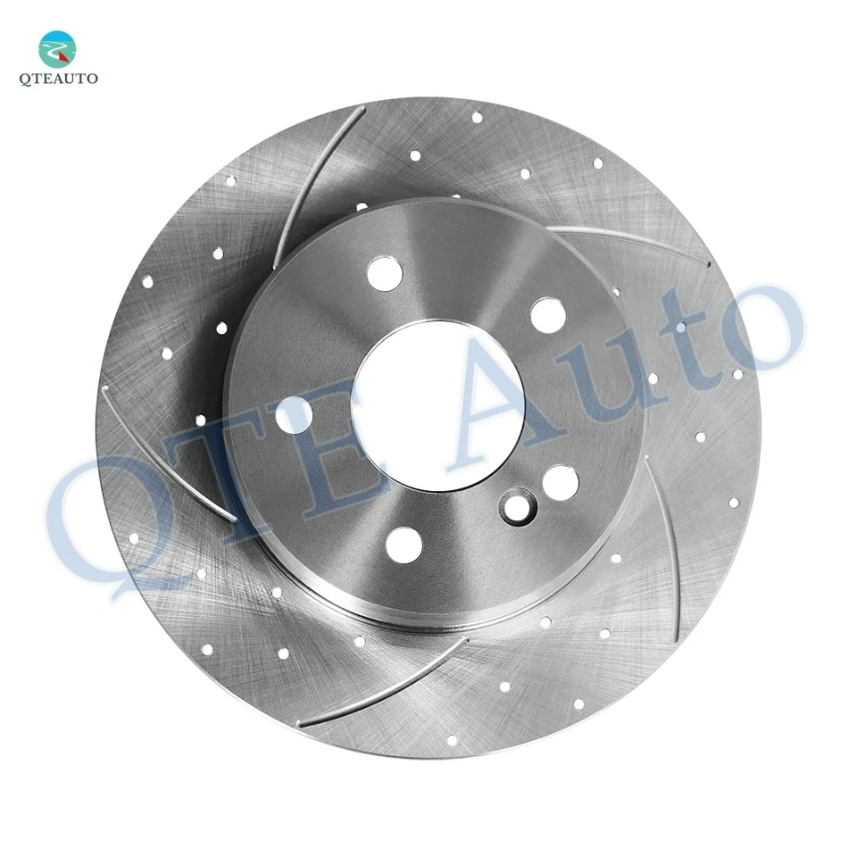 Rear 290mm Drilled Slotted Brake Disc Rotors For 2006 2007 Mercedes-Benz C350 - Image 2 of 4