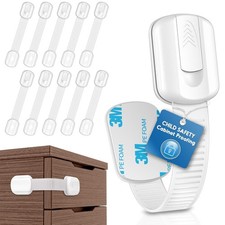 10 Pack Cabinet Locks, Child Proof Cabinet Locks, Adhesive Child Safety Locks