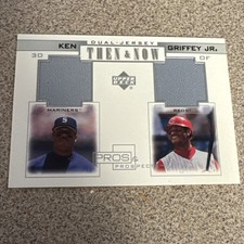 2001 Upper Deck Ken Griffey Jr Dual Patch Relic Then and Now Pros and Prospects