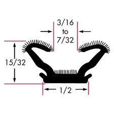 Fairchild 0452-8 Flexible Flocked Rubber Glass Run Window Channel