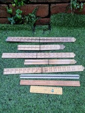 Vintage Joblot of 5 boxwood folding rules Rabone,F W W, Honping, Plus Extras