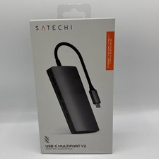 Image of Satechi USB C Hub 8-in-1 Multiport Adapter V2 4K 60W PD - Space Grey (ST-TCMA2M)